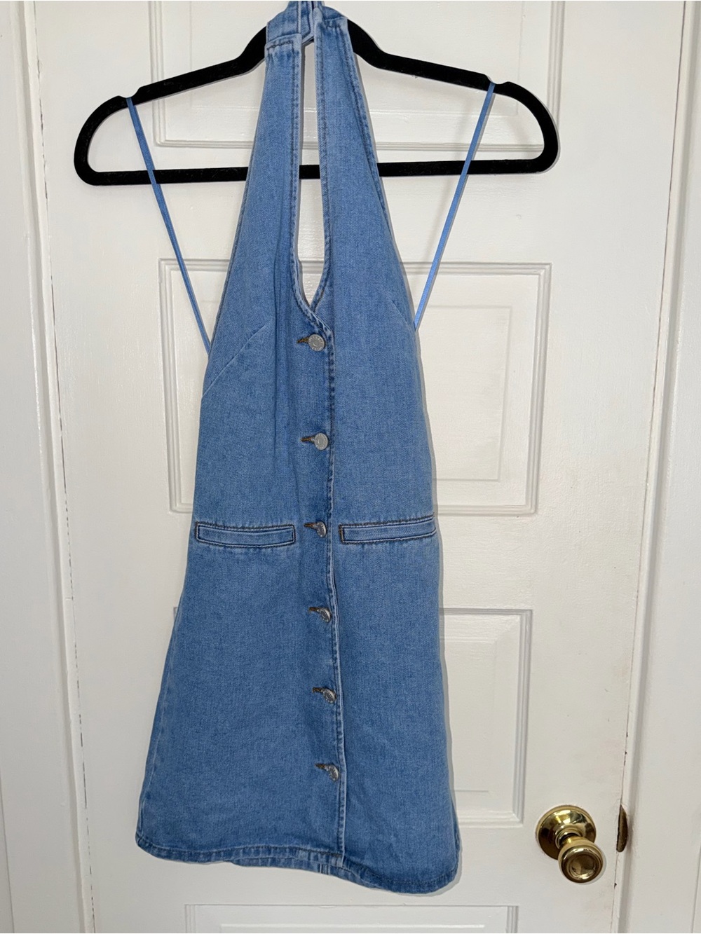 Sincerely Jules Denim Halter Mini Dress – Size XS